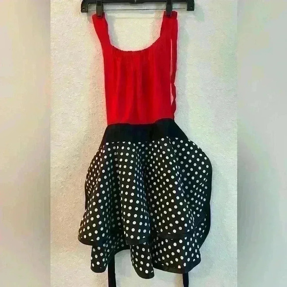 Minnie Mouse Style Polka Dot Apron - Picture 1 of 3